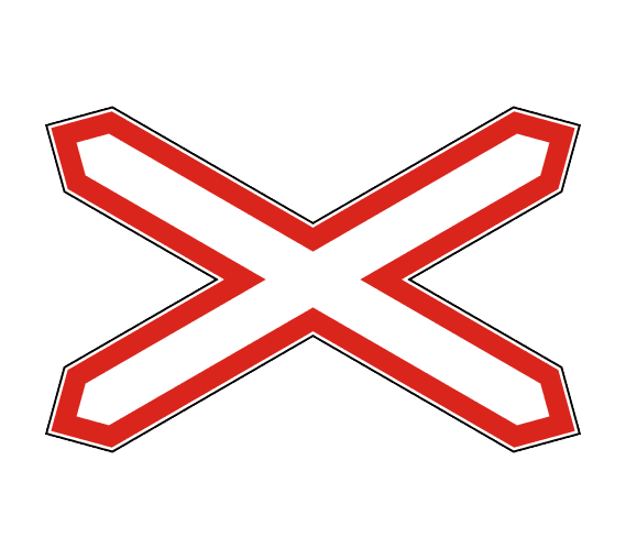 Дорожный знак 1.3.1 Однопутная железная дорога