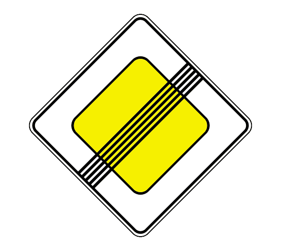 Дорожный знак 2.2 Конец главной дороги